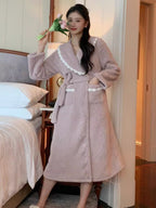 Pom Pom Velvet Winter Robe