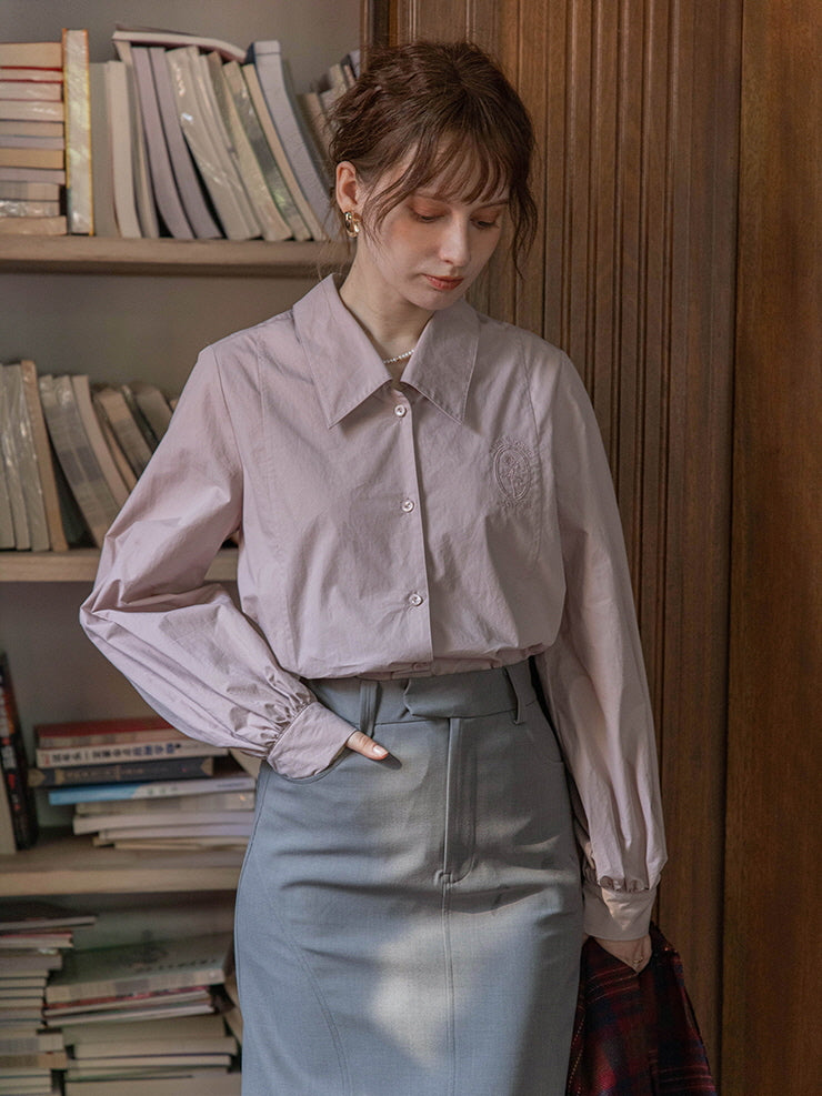 Lavender Blossom Embroidered Blouse