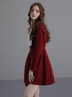 Vintage Velvet Embroidered Lace Dress