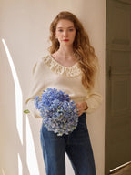 Vintage Lace Collar Knit Sweater