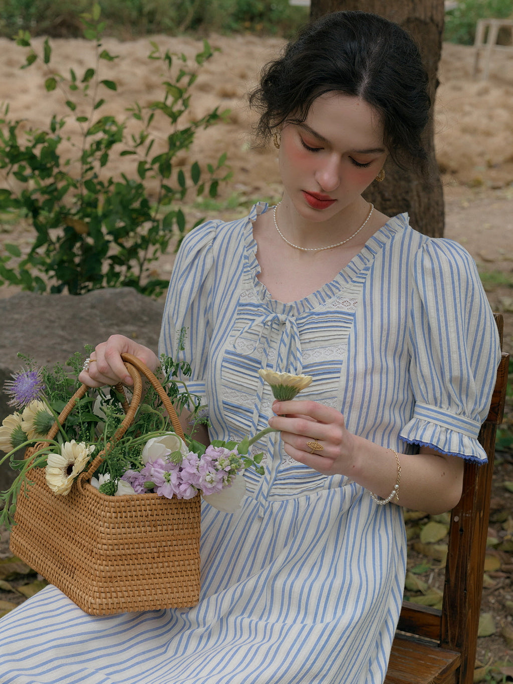 Amelia's Cottage Blue Stripe Dress