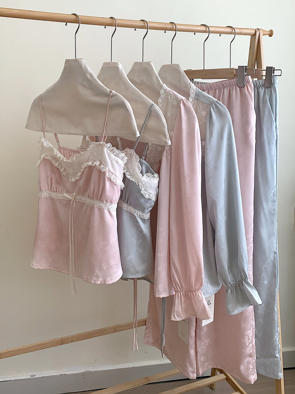 Floral Whisper 3-Piece Blue Loungewear Set