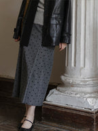 Vintage-Inspired Polka Dot Midi Skirt