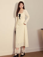 Velvet Ribbon Vintage Lace Knit Dress