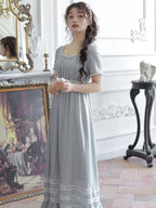 Enchanted Pearl Gray Blue Princess Dress