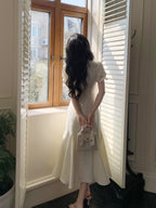 Cubic-Embellished Jacquard Princess Dress