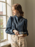 Vintage-Inspired Ruffled Plaid Blouse