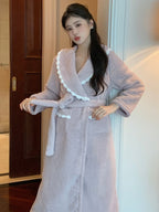 Pom Pom Velvet Winter Robe