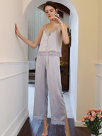 Moonlit Lace Satin Loungewear Trio