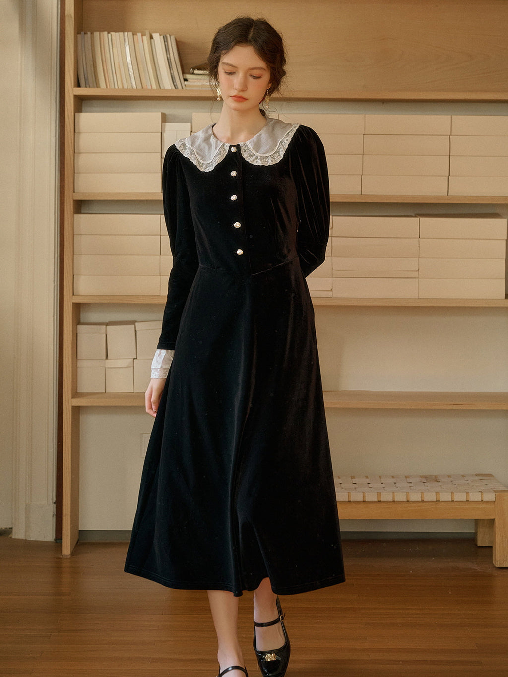 Velvet Romance Vintage-Inspired Dress