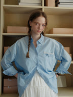 Sky Charm Cotton Blouse