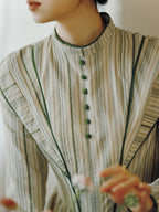 Striped Vintage Button-Down Prairie Dress
