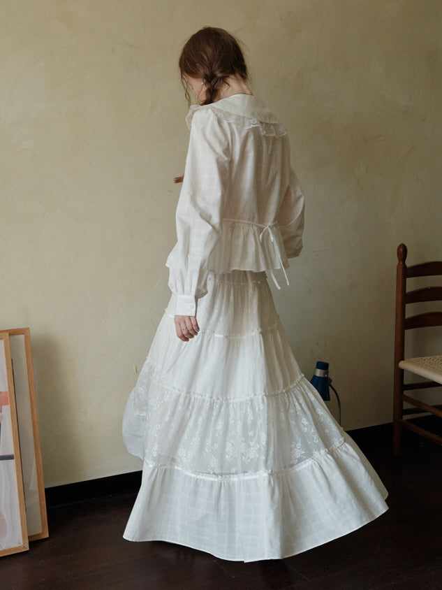 Dreamy Lace Tiered Maxi Skirt