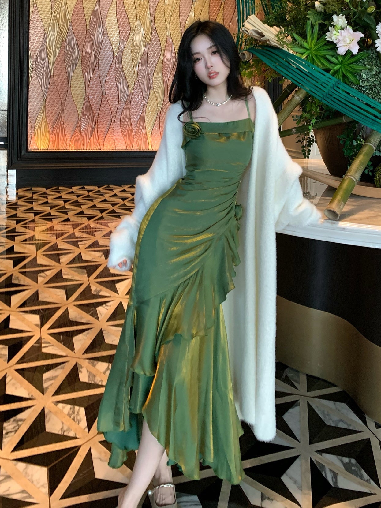 Enchanted Forest Ruffle Dress
