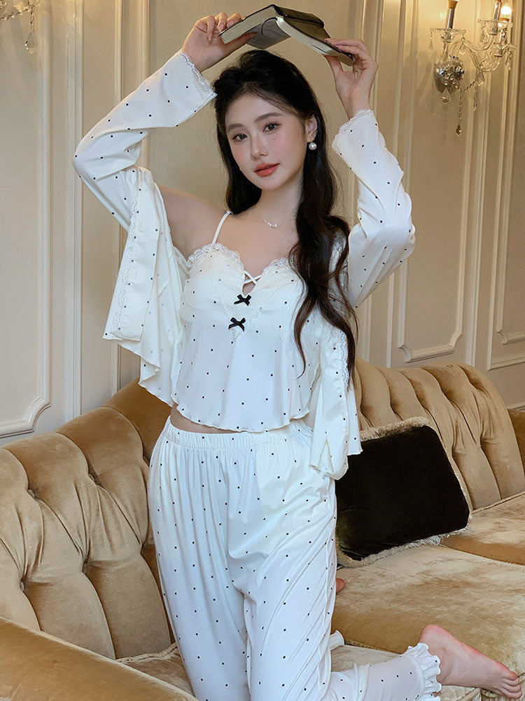 Dotted Elegance Loungewear Set
