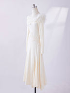 Winter Fairy Lace Feather Gown