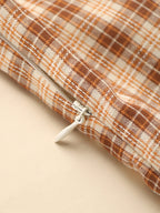 Vintage-Inspired Plaid Pinafore Dress