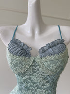 Fairytale Floral Blue Lace Dress