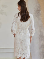 Ivory Lace Vintage Midi Dress