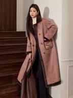 Vintage Rose Faux Fur Long Coat