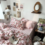 Blossoming Cats Pink Bedding Set