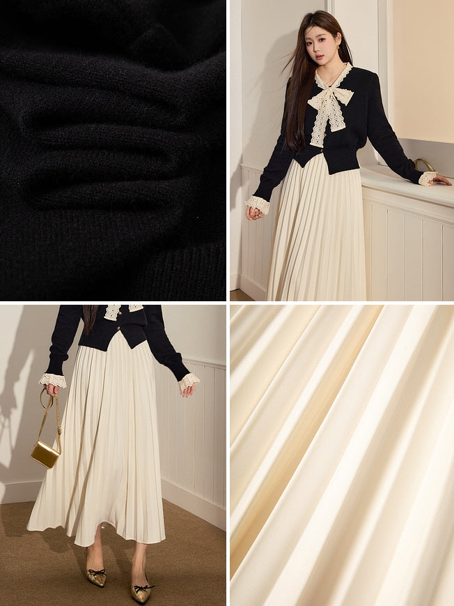 Timeless Ivory Pleated Skirt