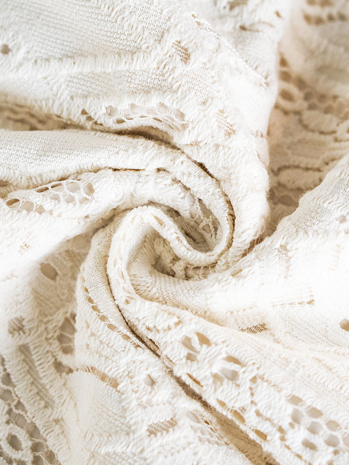 Ivory Lace Vintage Midi Dress