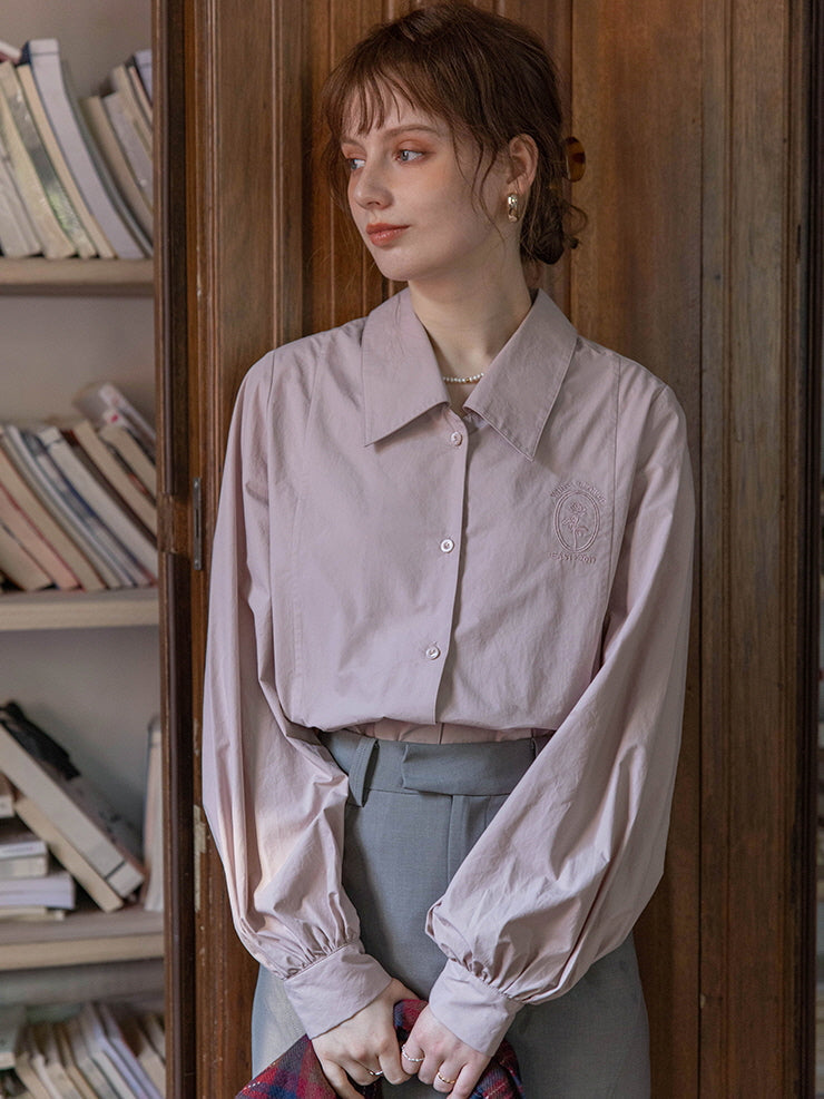Lavender Blossom Embroidered Blouse