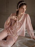 Blush Velvet Ribbon Pajama