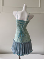 Fairytale Floral Blue Lace Dress