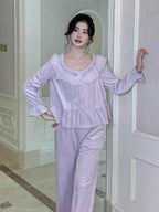 Dreamy Velvet Ruffle Pajama Set