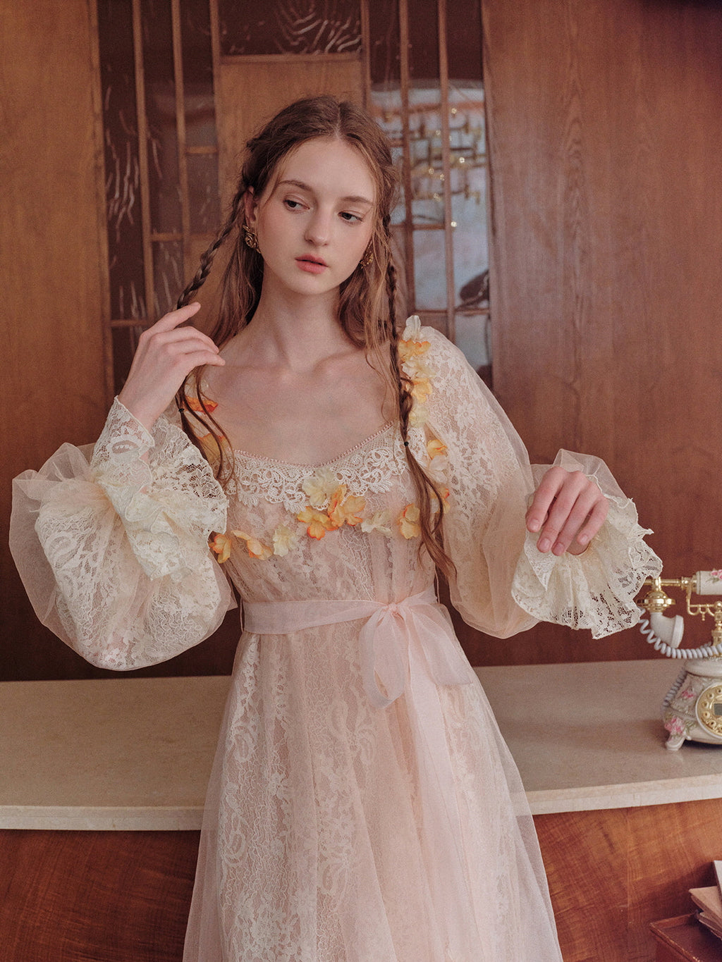 Sunset Blossom Lace Dress