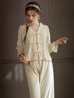 White Velvet Ribbon Pajama