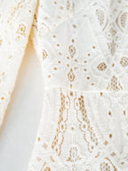 Ivory Lace Vintage Midi Dress