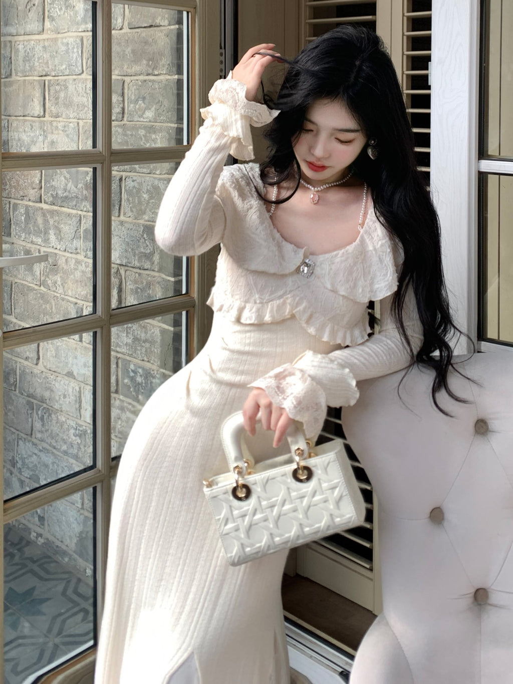 Princess Ruffle Lace Elegance Gown