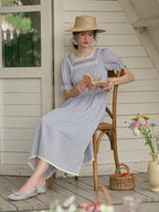 Sophia's Lace Whisper Blue Dress