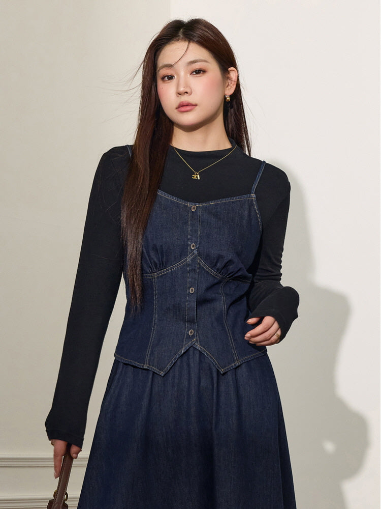 Vintage Denim Corset Top