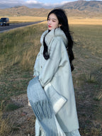 Fur Collar Wool Double-Breasted Coat
