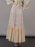Vintage Lace Tiered Maxi Skirt