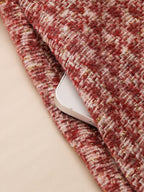 Elegant Red Tweed Pearl Button Dress