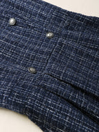 Navy Tweed Double-Breasted Dress