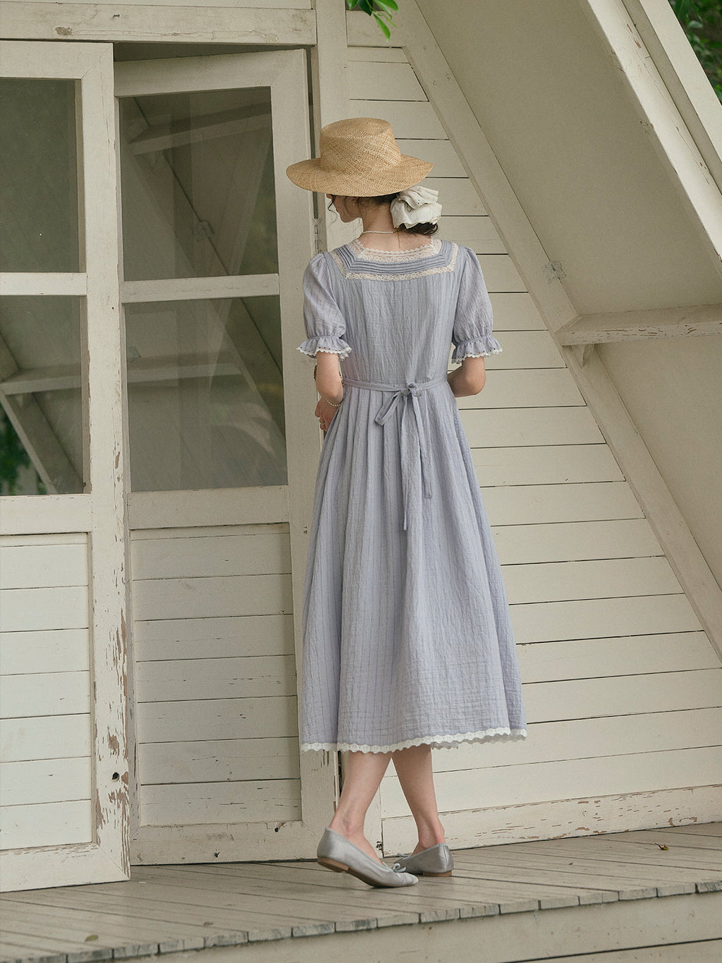 Sophia's Lace Whisper Blue Dress