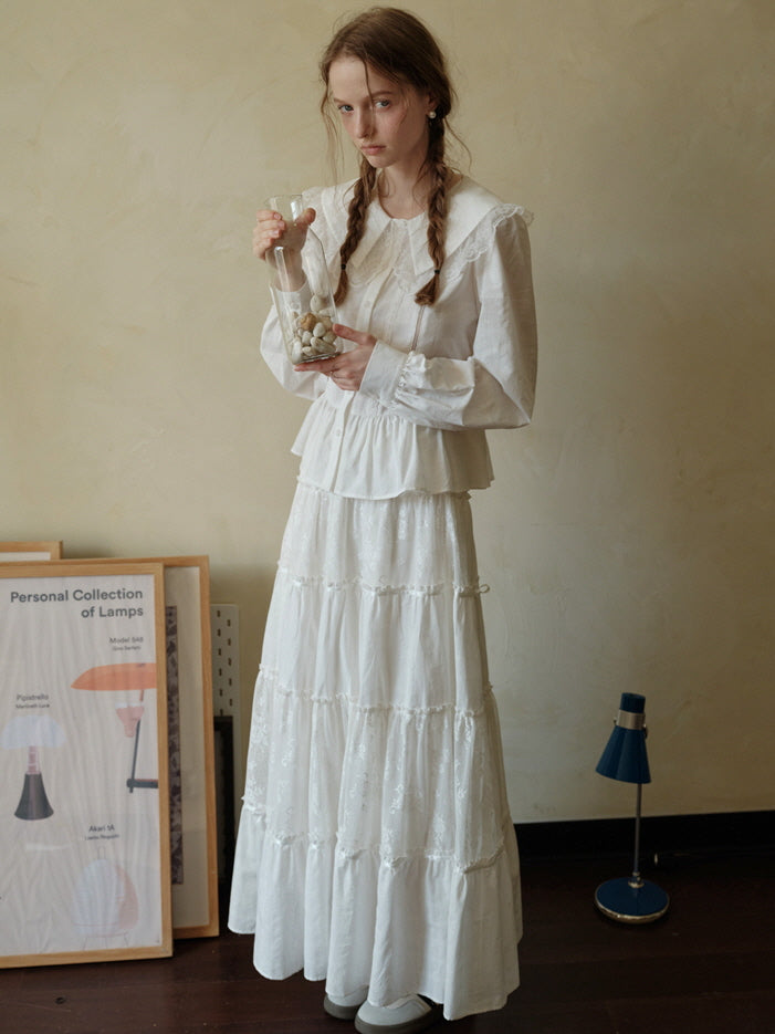 Dreamy Lace Tiered Maxi Skirt
