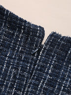 Navy Tweed Double-Breasted Dress