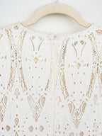 Ivory Lace Vintage Midi Dress