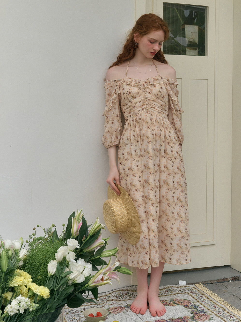 Lily's Retro Floral Fantasy Dress
