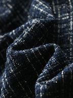 Navy Tweed Double-Breasted Dress