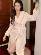 Pom Pom Velvet Winter Robe