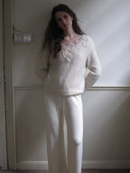 Lace Trim Cozy Wool Blend Sweater