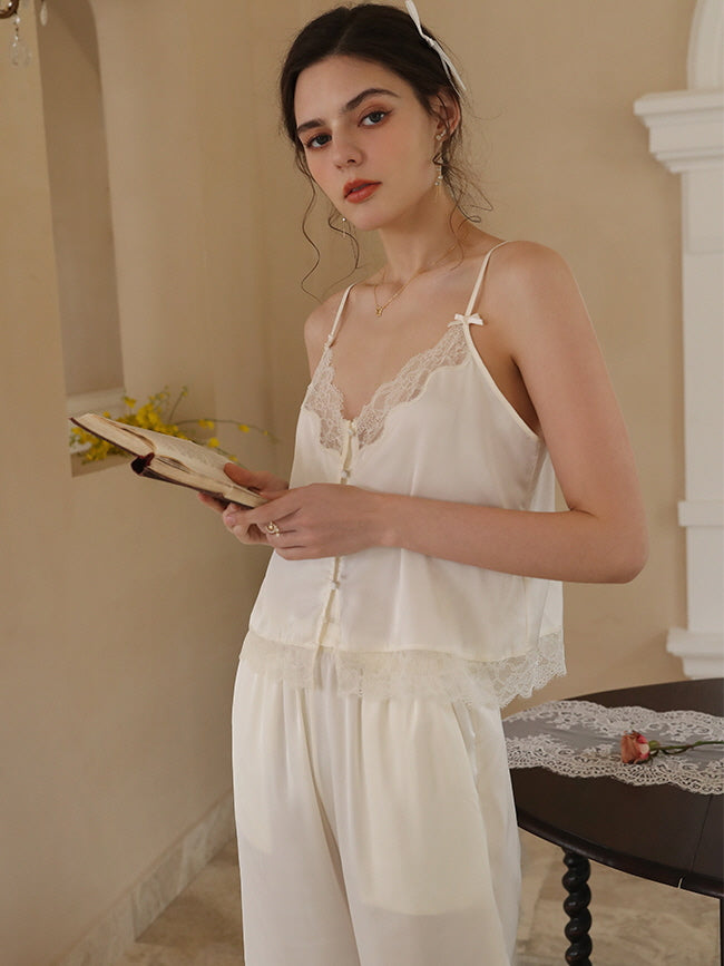 Serenity Lace Ivory Loungewear Trio